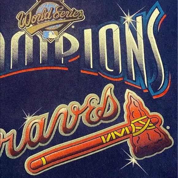 Vintage Atlanta Braves Shirt World Series 90s MLB - Picture 4 of 8
